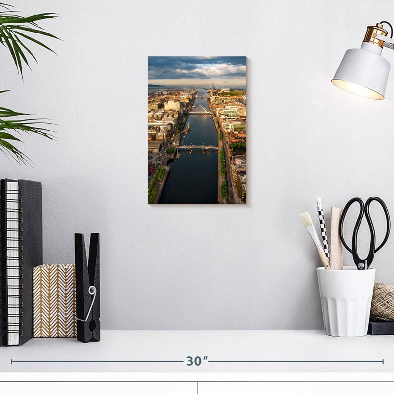 Aime Dublin Docklands Aerial View, 12" H x 8" W