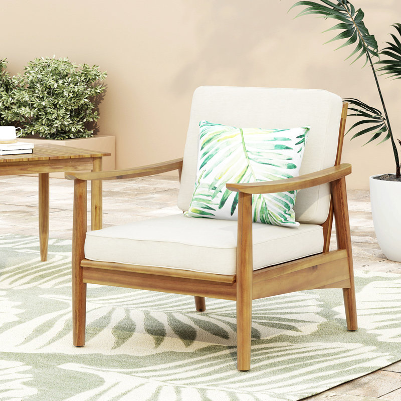 Fauteuil club Willowbrook, design extérieur en bois de teck