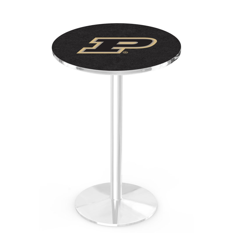 Round Metal Base Dining Table, Chrome, Purdue