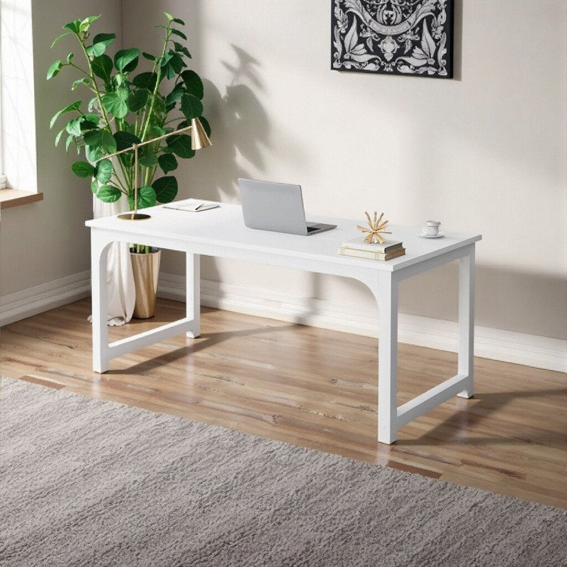 Bureau de direction 63 po - Design industriel moderne avec plateau en grain de bois