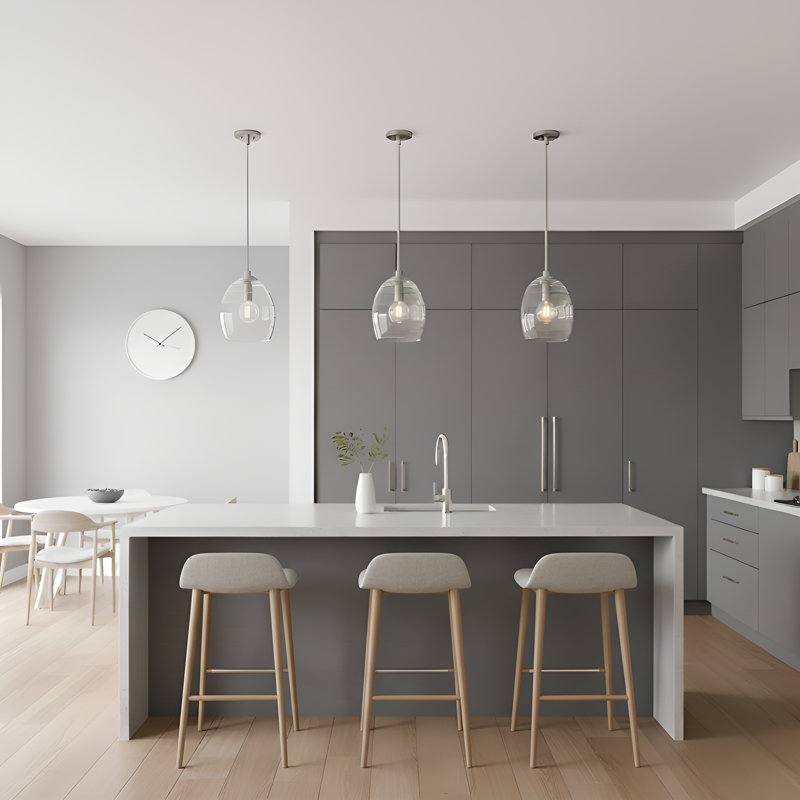 Lucy 1-Light Brushed Nickel Mini Pendant Light