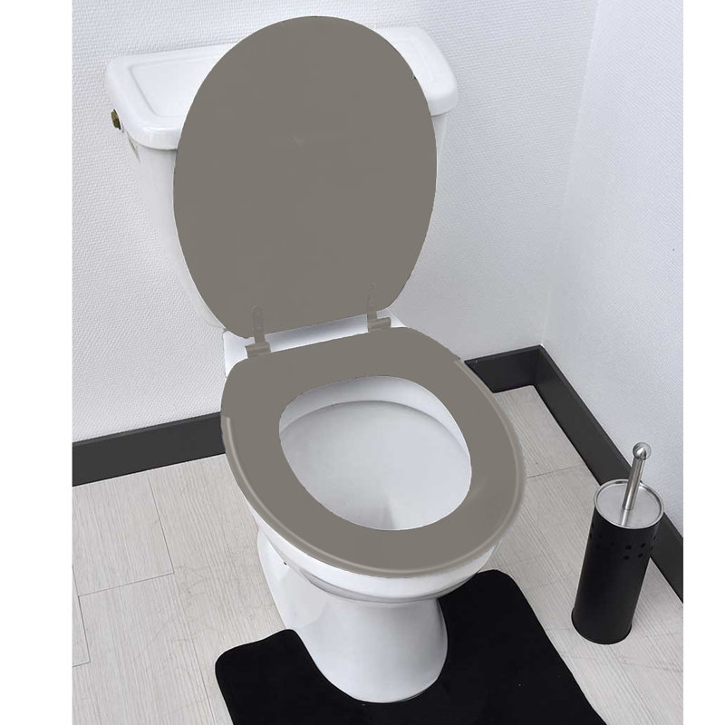 Round Molded Wood Toilet Seat 17 Inches, Taupe