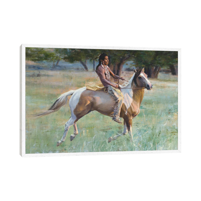 New Pony 1 Piece Painting on Canvas, 66.04cm H x 101.6cm W x 3.81cm D, White Framed