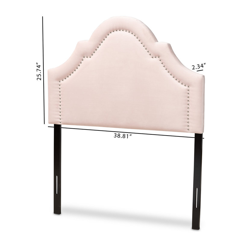 Tête de lit tapissier à panneau Michelly, Simple, Rose clair