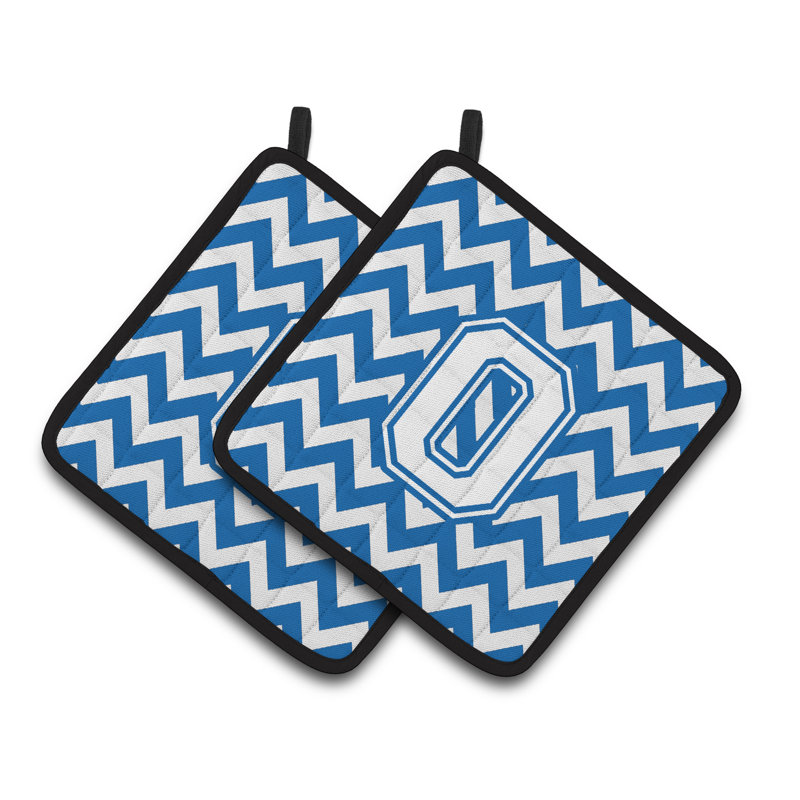 Poignée à chevrons, O, Blanc / bleu
