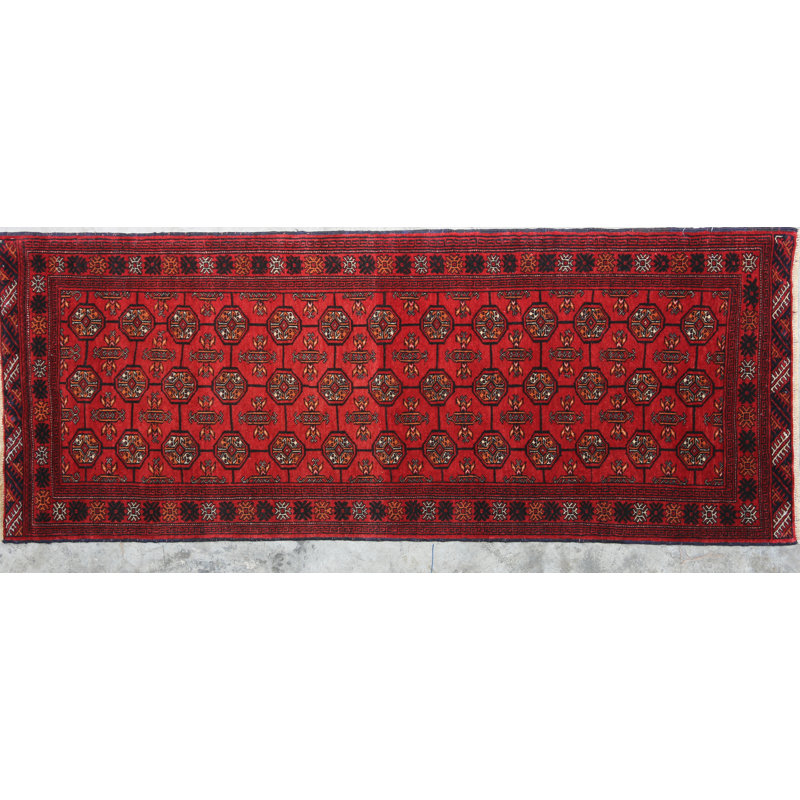 Hand-Knotted High-Quality Red Runner