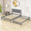 Lit plateforme double en bois avec lit gigogne réglable simple et tête de lit-87055825