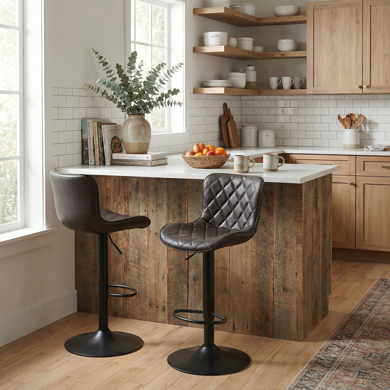 Tabouret de bar Denan, Brun, 2