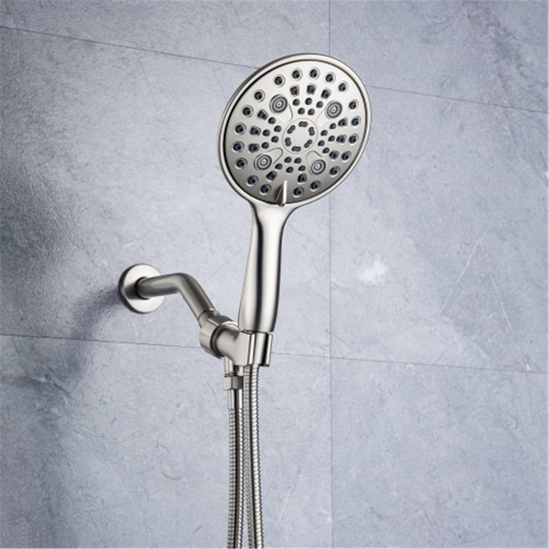 Pomme de douche 8 fonctions avec douchette à main haute pression avec support pour boyau de 71 pouces