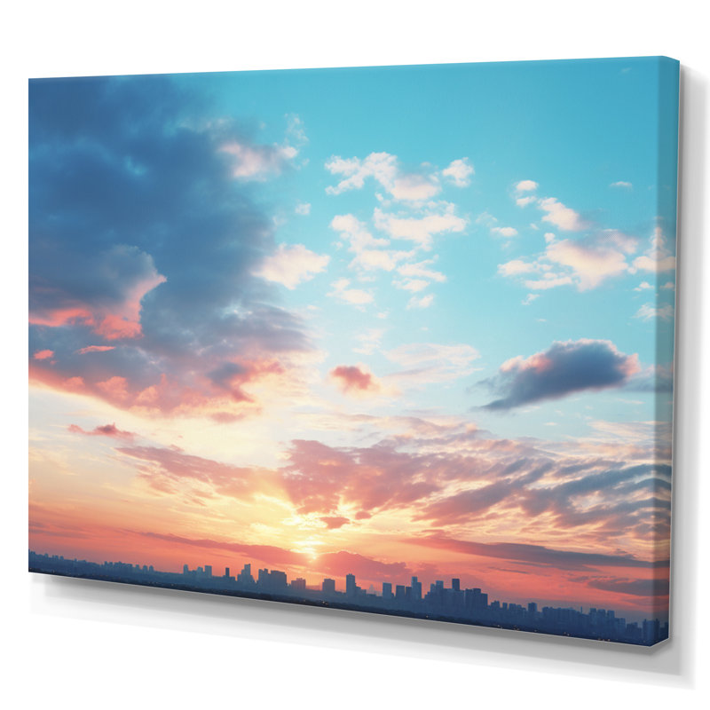 «Blue White Sky Harmony» sur impression sur toile, H 30 po x l 40 po x P 1,5 po, Toile tendue