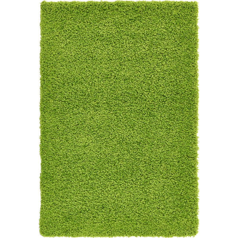 Tapis noir de jais Santoshi, Rectangle 3 pi 1 po x 5 pi 3 po, Vert gazon