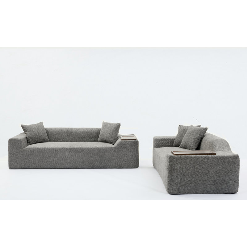 Ensemble de canapé 2 pièces Camario, Gris foncé