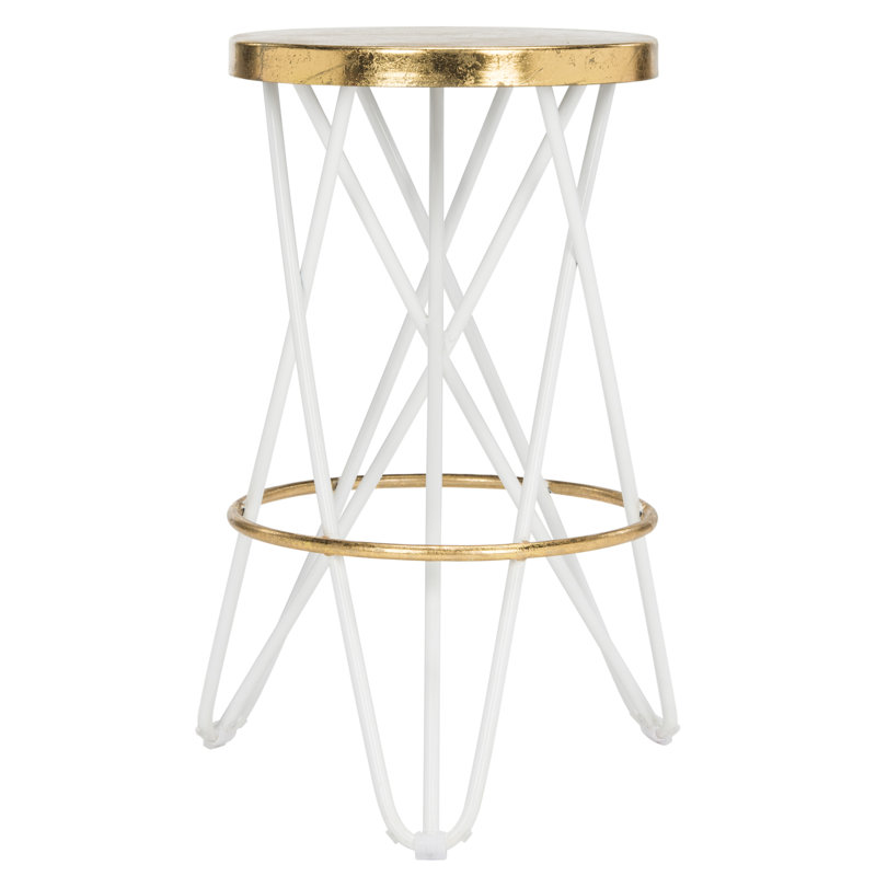 Tabouret de bar et de comptoir Lulabelle, Blanc, Tabouret de comptoir (assise de 24 po de hauteur)