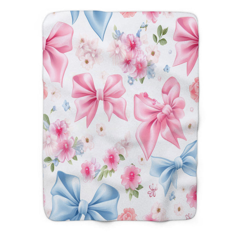 Charmantes fleurs - couverture en sherpa de qualité supérieure 1 pièce, L 50 po x L 60 po