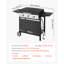 Plaque chauffante au gaz, plaque chauffante à 3 brûleurs, plaque chauffante au propane avec roulettes, couvercle, 3 barbecues d'extérieur à plaque plate de 11 000 BTU pour la friture, le gril, le sauté et le barbecue, l'allumage par impulsion et la conception du plateau amovible