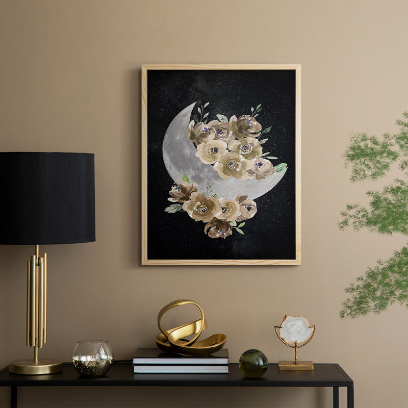 Bohemian Moon Framed Print - Solid Wood, 11" H x 9" W