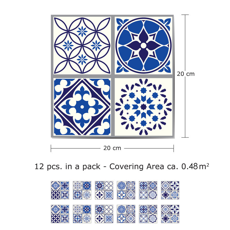 7.87'' W x 7.87'' L Vinyl Peel and Stick Field Tile