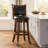 Abner Swivel Upholstered Faux Leather Counter Stool