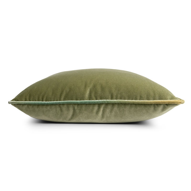 Velvet Pillow Cover & Insert, Scallion, Rectangle 14"H x 20"W