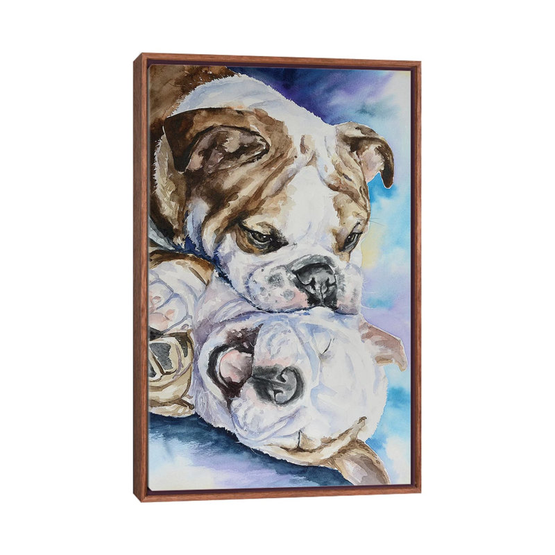 Décoration murale Happiness Kids, Toile classique avec cadre brun, H 26 po x l 18 po x 1,5 po