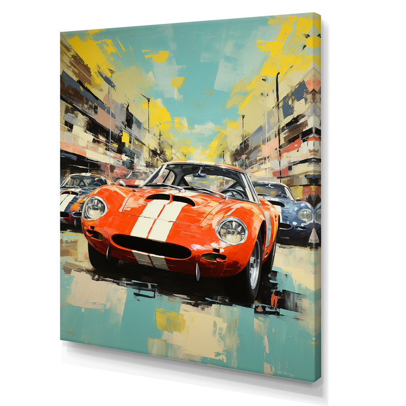«Vintage Race Car Rally 4», Toile tendue, H 32 po x l 16 po x P 1 po
