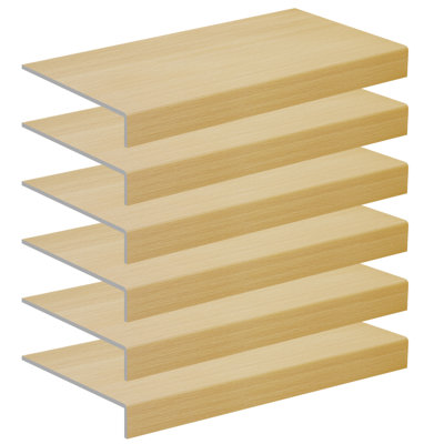 6-Pack 24x12" Wire Rack Covers for Shelves – Imitation Wood, Easy Install for Pantry, Kitchen & Closet, Wood Color