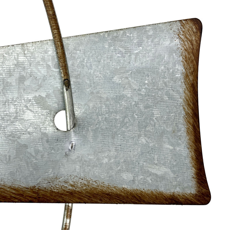 Farmhouse Galvanized Metal Half-Windmill Wall Sculpture with Faux Rust Accents, Distressed Gray and Silver — 30.5" L X 1" W X 15.25" H