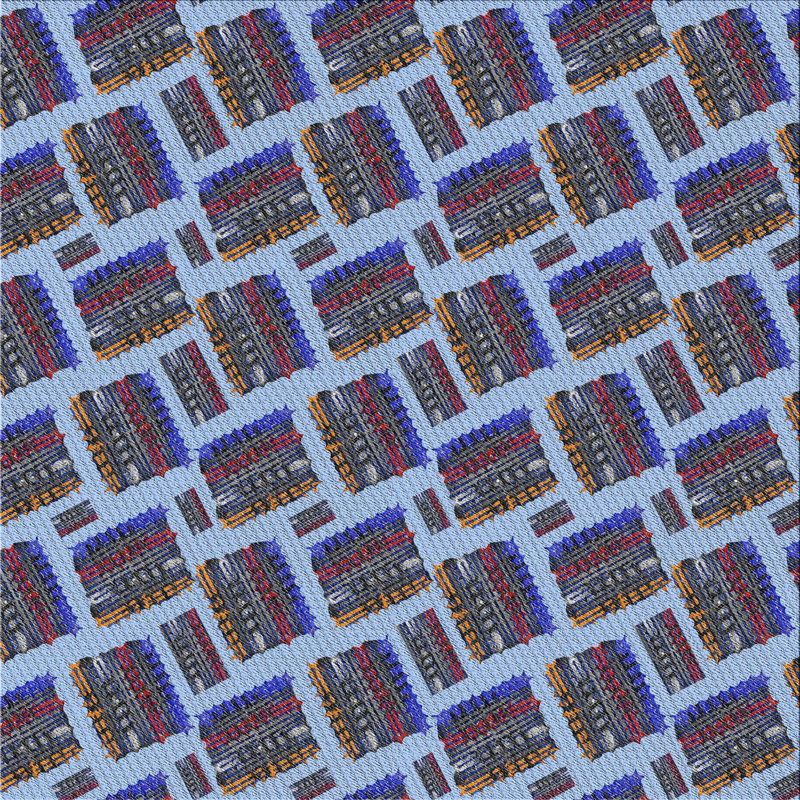 Tapis bleu / gris Jennie, Carré 8 pi