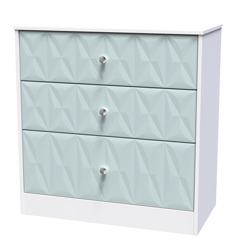 77 cm W Chest of 3 Drawers, Blue