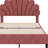 Upholstered Platform Bed With Flower Pattern Headboard