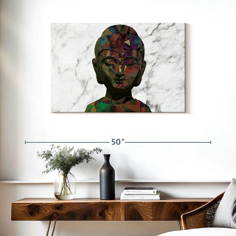Bouddha prismatique coloré Leisha, H 24 po x l 36 po