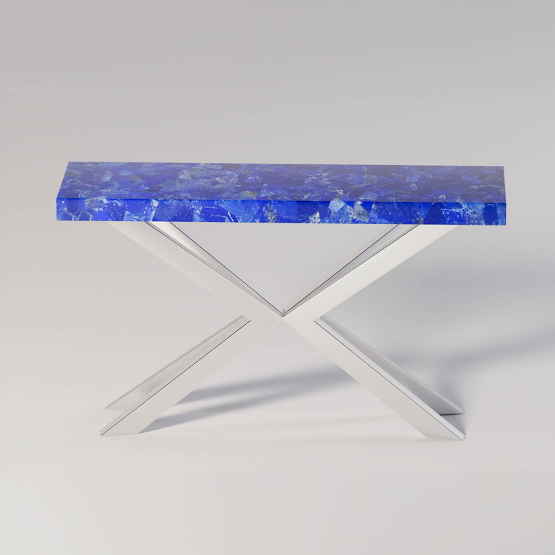 Console Encroisé, Bleu lapis lazuli
