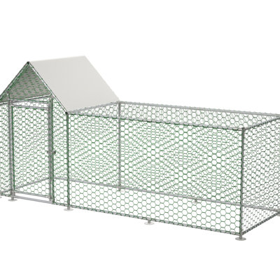 Cage à volaille avec caractéristiques de prédateur et housse de clôture grillagée résistante aux intempéries amovible