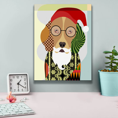 Art mural sur toile Trinx «Santa Beagle» par Lanre Adefioye