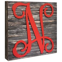 4 Piece Exposed Wood Love Block Letters Sign Wall Décor Set