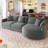Premium Chenille Sectional Sofa with Curved Chaise Lounge