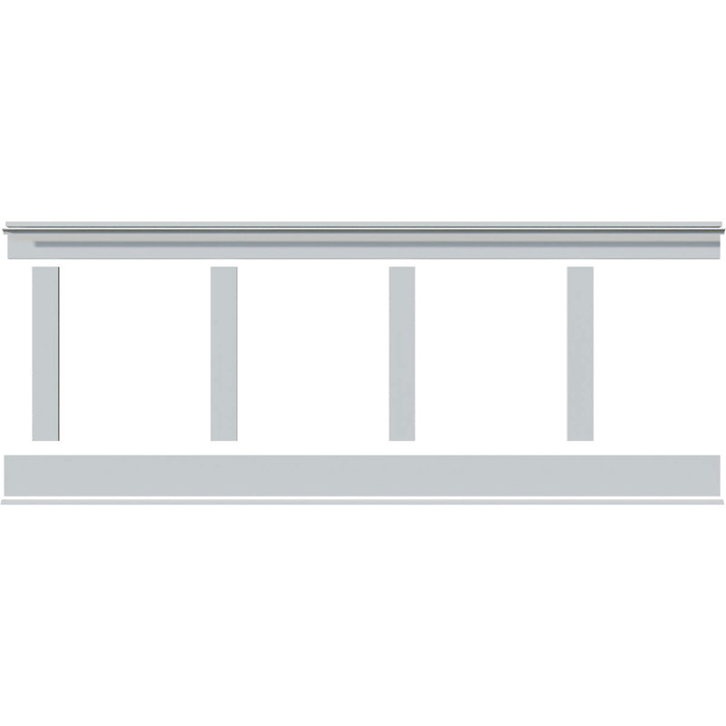 Panneau mural en pvc blanc Deluxe Shaker, 32 po, Large panneau réglable de 20 po