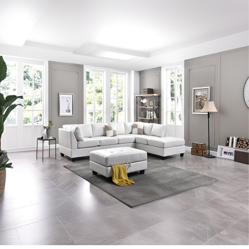 Canapé modulaire (sans repose-pieds), blanc