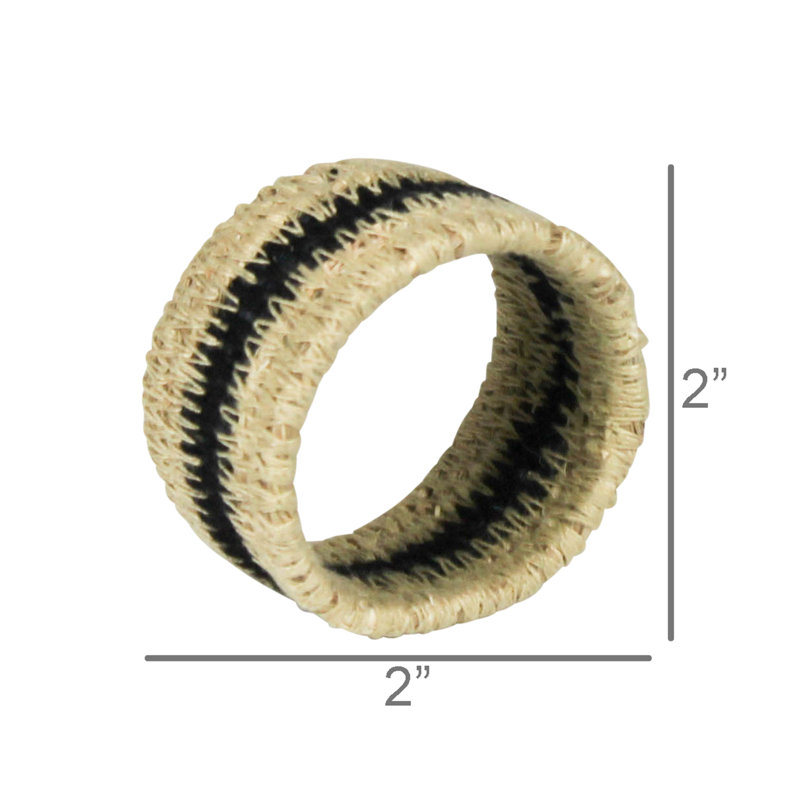 Rond de serviette, ruppie maritime, ensemble / 4, Noir