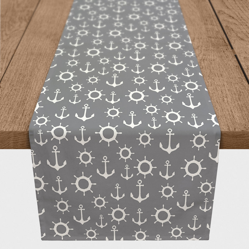 Athos Rectangle Polyester Table Runner, 72" x 16", Gray