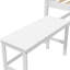 Lit mezzanine simple en bois massif avec bureau et tablettes, finition blanche, pour chambre d'enfant