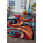 Tapis abstrait rouge et bleu Weisman-25723761