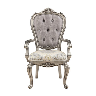 2 chaises d'appoint de salle à manger - platine antique, coussin de siège en mousse, boutons de chaise beige (2), confort