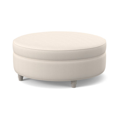 Duke Round Boucle and Velvet Ottoman