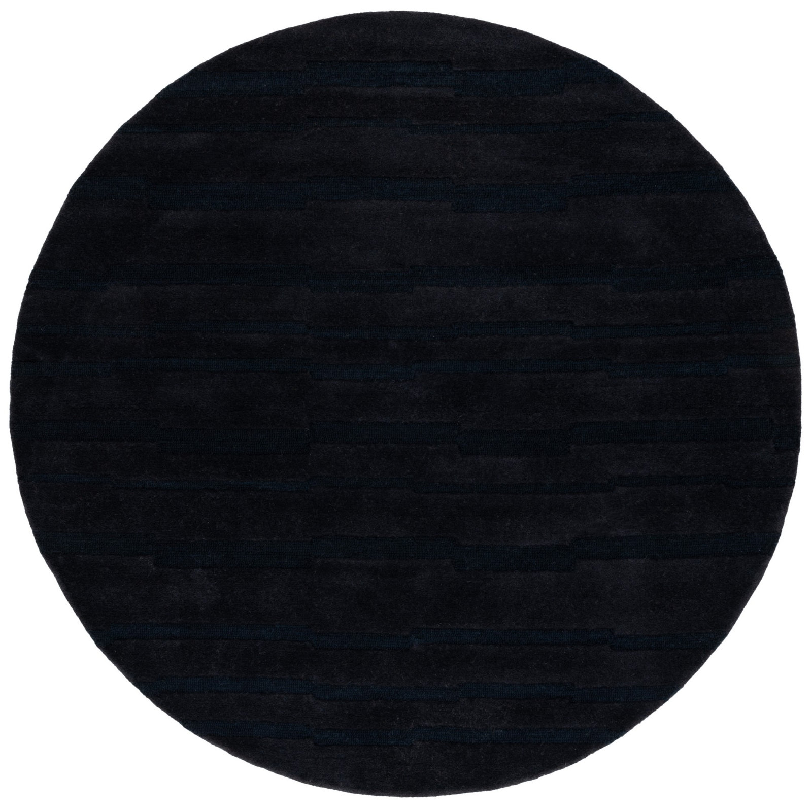 Fairborn Black Hand-Tufted Wool Rug, Round 6'