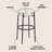 Paola 30" Industrial Round Backless Bar Stool, White Bouclé Seat and Black Metal Frame for Kitchen Island or Home Bar-1693037629-1693038018