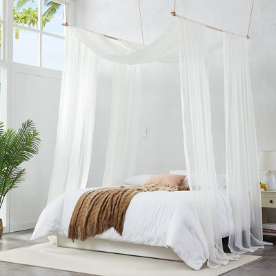 Polyester Ties Bed Canopy Curtains