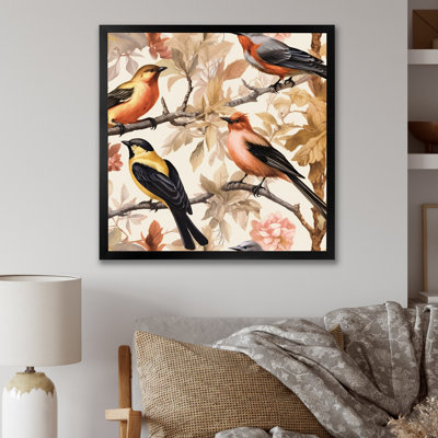" Yellow Black Birds On Trees "