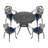 34.83-Inch Cast Aluminum Patio Dining Table With Black Frame And Umbrella Hole - Rust , , Space, Comfortable 34.83" In To Wear Tear,