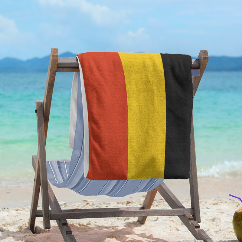 Vancouver Lightweight Beach Towel, Poly/Cotton, Red/Yellow/Black